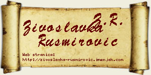 Živoslavka Rusmirović vizit kartica
